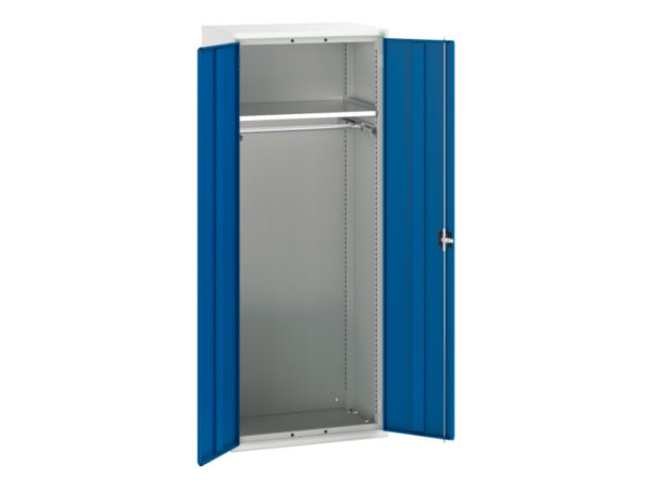 Steel Cabinet with 1 Shelf - Verso Kitted Cupboard with 1 Shelf, 1 Rail. WxDxH: 800X550X2000mm Ral 7035/5010 _SKU-16926459.11
