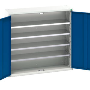 Bott Parts Bins Storage - Verso Bin Cupboard with 4 Shelves, 30 Bins. WxDxH: 1050X350X1000mm Ral 7035/5010 _SKU-16926500.11