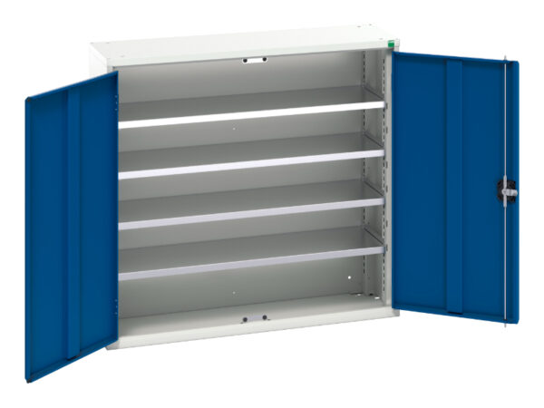 Bott Parts Bins Storage - Verso Bin Cupboard with 4 Shelves, 30 Bins. WxDxH: 1050X350X1000mm Ral 7035/5010 _SKU-16926500.11