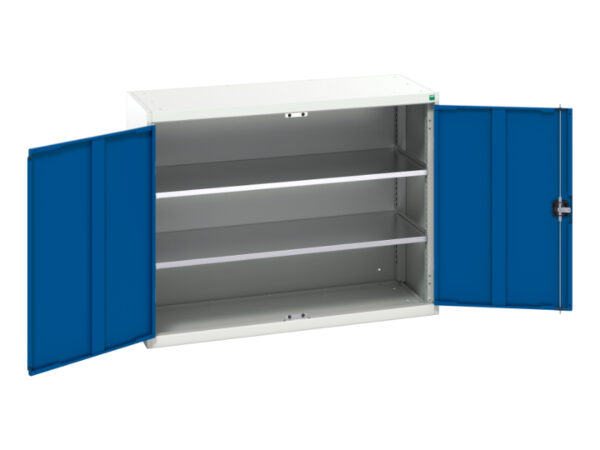 Verso Shelf Cupboard with 2 Shelves. WxDxH: 1300X550X1000mm Ral 7035/5010 _SKU-16926601.11