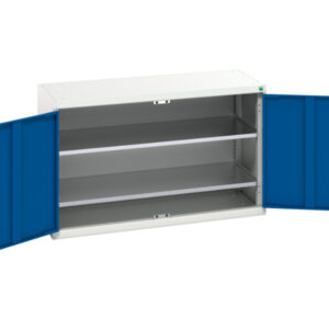 Verso Shelf Cupboard with 2 Shelves. WxDxH: 1300X550X800mm Ral 7035/5010 _SKU-16926621.11