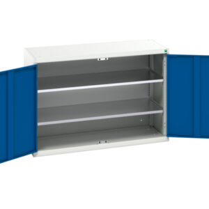 Verso Shelf Cupboard with 2 Shelves. WxDxH: 1300X550X900mm Ral 7035/5010 _SKU-16926631.11