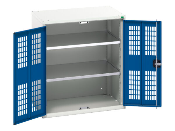Bott Mesh Cabinet - Verso Ventilated Door Cupboard with 2 Shelves. WxDxH: 800X550X900mm Ral 7035/5010 _SKU-16926741.11