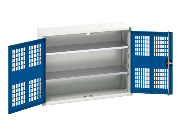 Verso Ventilated Door Cupboard with 2 Shelves. WxDxH: 1050X350X800mm Ral 7035/5010 _SKU-16926750.11