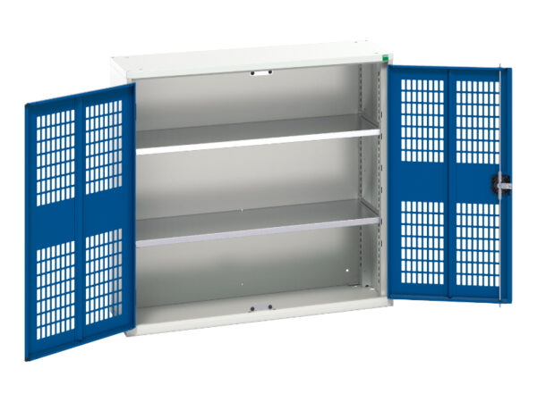 Verso Ventilated Door Cupboard with 2 Shelves. WxDxH: 1050X350X1000mm Ral 7035/5010 _SKU-16926752.11