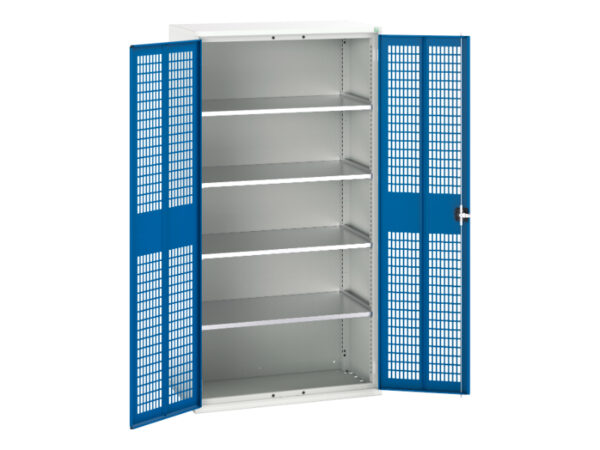 Verso Ventilated Door Cupboard with 4 Shelves. WxDxH: 1050X550X2000mm Ral 7035/5010 _SKU-16926770.11