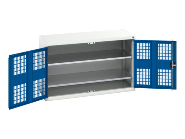 Verso Ventilated Door Cupboard with 2 Shelves. WxDxH: 1300X550X800mm Ral 7035/5010 _SKU-16926780.11