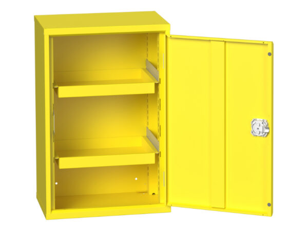 Yellow Hazardous Cabinet Cupboard - Verso Hazardous Substance Cupboard with 2 Trays. WxDxH: 525X350X800mm Ral 1023 _SKU-16926790. 12