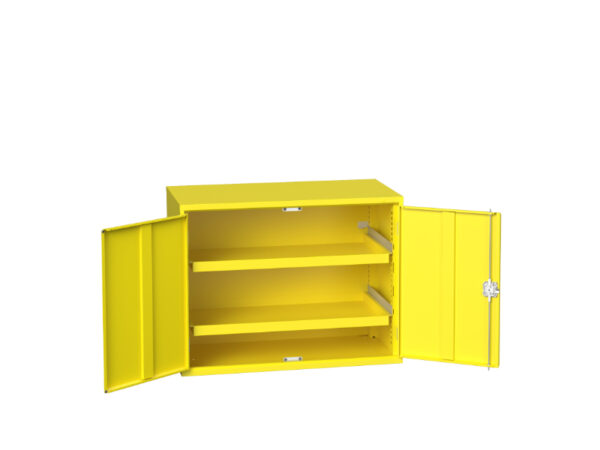 Hazardous Coshh Cupboards - Verso Hazardous Substance Cupboard with 2 Trays. WxDxH: 1050X550X800mm Ral 1023 _SKU-16926794. 12