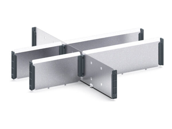 Bott Verso Steel Drawer Seperators - Verso Adjustable Metal Divider Kit 6 Compartment for Cabinet - WxDxH: 525X550X100/125mm Galvanised Steel _SKU-16926802.51