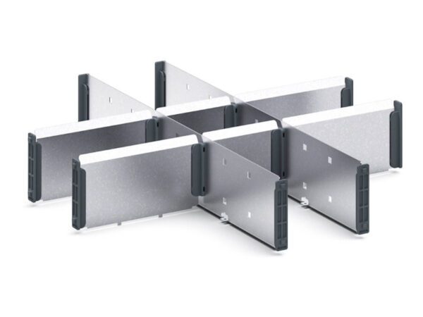 Metal Compartments for Bott Verso Drawers - Verso Adjustable Metal Divider Kit 9 Compartment for Cabinet - WxDxH: 525X550X100/125mm Galvanised Steel _SKU-16926804.51