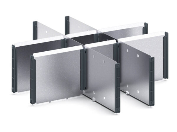Verso Adjustable Metal Dividers - 9 Compartment for Cabinet. WxDxH: 525X550X175mm Galvanised Steel _SKU-16926805.51