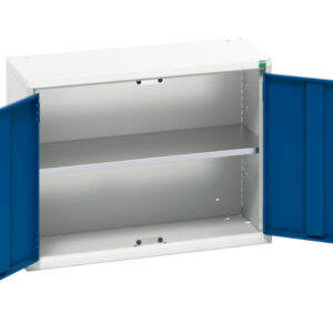 Metal Storage Cabinet Metal for Garage - Verso Economy Cupboard with 1 Shelf. WxDxH: 800X350X600mm Ral 7035/5010 _SKU-16929101.11
