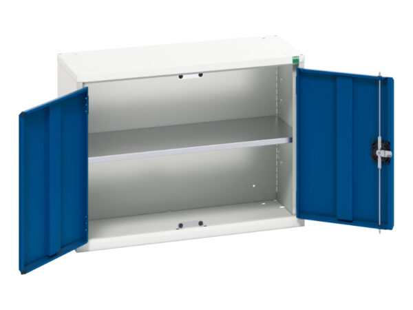 Metal Storage Cabinet Metal for Garage - Verso Economy Cupboard with 1 Shelf. WxDxH: 800X350X600mm Ral 7035/5010 _SKU-16929101.11