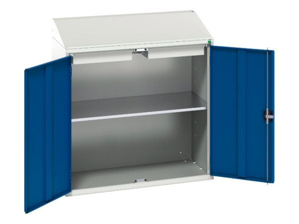 Bott Lectern Cupboard - Verso Economy Lectern with 1 Shelf, 2 Drawers. WxDxH: 1050X550X1130mm Ral 7035/5010 _SKU-16929212.11