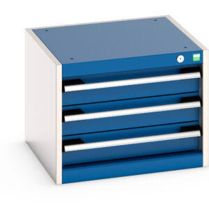 Cubio Drawer Cabinet with 3 Drawers - WxDxH: 525X525X400mm Ral 7035/5010 _SKU-40010009.11V