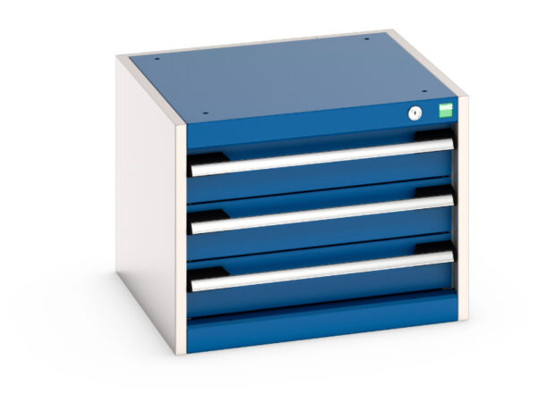 Cubio Drawer Cabinet with 3 Drawers - WxDxH: 525X525X400mm Ral 7035/5010 _SKU-40010009.11V
