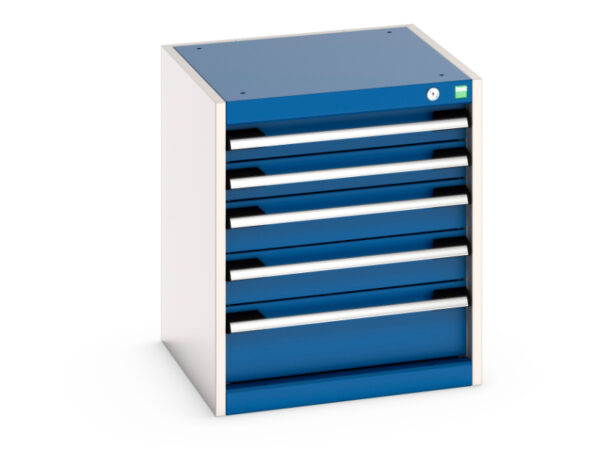 Bott Cubio Drawer Cupboard with 5 Drawers - Cubio Drawer Cabinet with 5 Drawers. WxDxH: 525X525X600mm Ral 7035/5010 _SKU-40010015.11V