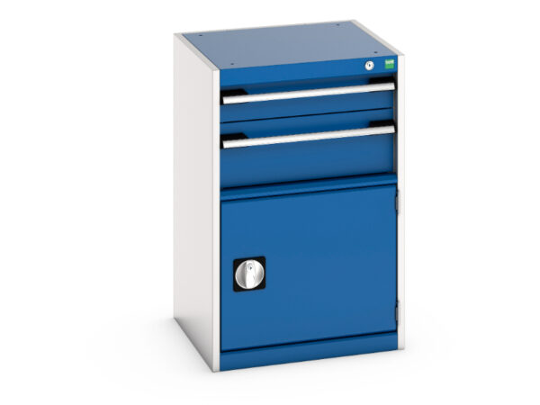 Industrial Drawers Metal - Cubio Drawer-Door Cabinet with 2 Drawers / Door. WxDxH: 525X525X800mm Ral 7035/5010 _SKU-40010023.11V