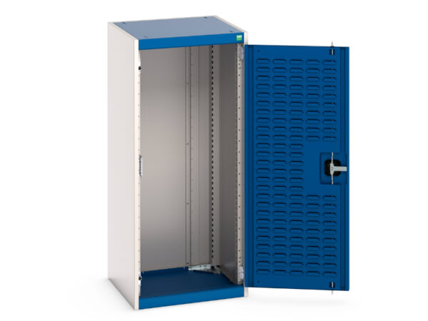Medium Height Metal Cabinet - Cubio Cupboard with Louvre Doors. WxDxH: 525X525X1200mm Ral 7035/5010 _SKU-40010070.11V