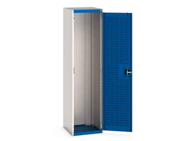 Warehouse Steel Cupboard - with Louvre Doors. WxDxH: 525X525X2000mm Ral 7035/5010 _SKU-40010074.11V