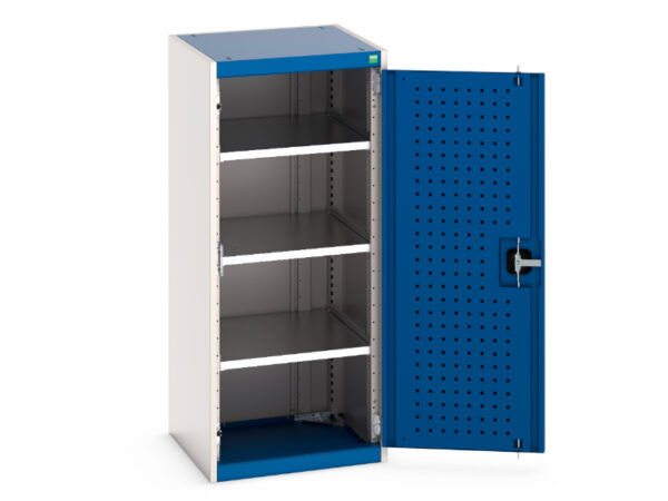 Cubio Cupboard with Perfo Doors. WxDxH: 525X525X1200mm Ral 7035/5010 _SKU-40010099.11V
