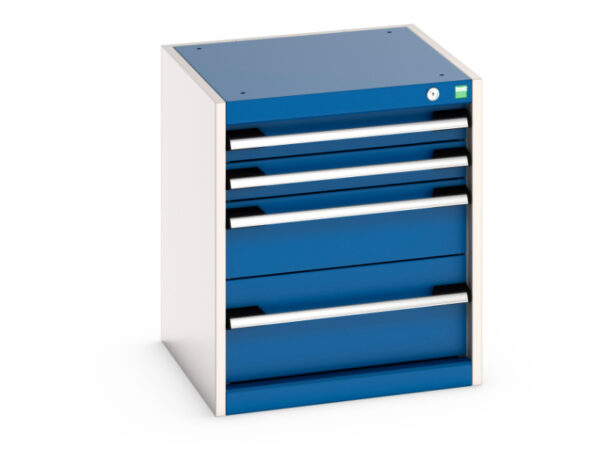 Cubio Drawer Cabinet with 4 Drawers. WxDxH: 525X525X600mm Ral 7035/5010 _SKU-40010112.11V