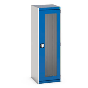 Double Door Industrial Cabinet - Cubio Cupboard with Window Doors. WxDxH: 525X525X1600mm Ral 7035/5010 _SKU-40010130.11V