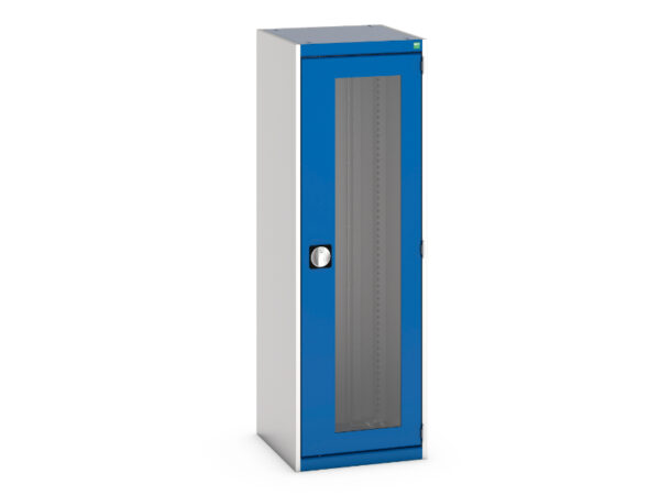 Double Door Industrial Cabinet - Cubio Cupboard with Window Doors. WxDxH: 525X525X1600mm Ral 7035/5010 _SKU-40010130.11V