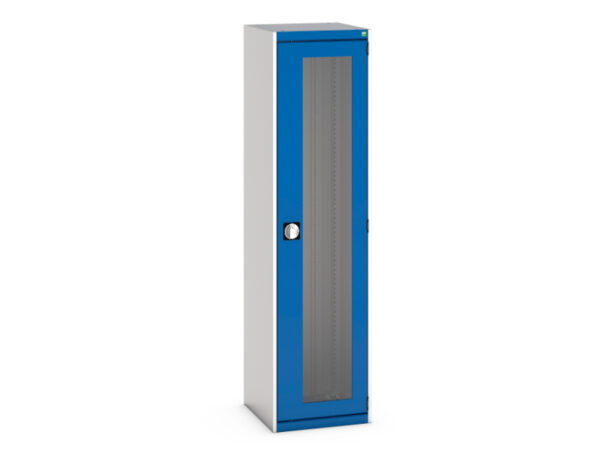 525mm Wide Steel Cupboard - with Window Doors. WxDxH: 525X525X2000mm Ral 7035/5010 _SKU-40010131.11V
