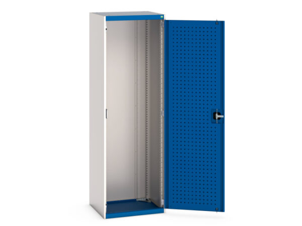 Perforated Double Door Cupboard - WxDxH: 650X525X2000mm Ral 7035/5010 _SKU-40011019.11V