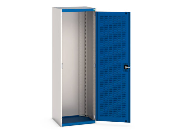 Metal Workshop Cupboard with Louvre Doors - WxDxH: 650X525X2000mm Ral 7035/5010 _SKU-40011020.11V