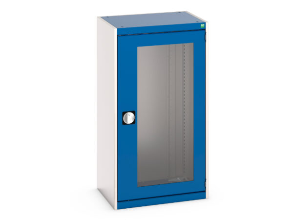 Metal Cupboard with Windows - WxDxH: 650X525X1200mm Ral 7035/5010 _SKU-40011057.11V