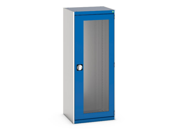 Industrial Cabinet with Window Doors - Cubio Cupboard with Window Doors. WxDxH: 650X525X1600mm Ral 7035/5010 _SKU-40011058.11V