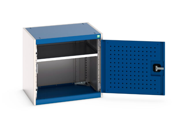Bott Cupboard with Perfo Doors - Cubio Cupboard with Perfo Door. WxDxH: 650X525X600mm Ral 7035/5010 _SKU-40011060.11V
