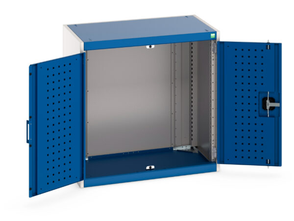 Maintenance Cupboard - with Perfo Doors. WxDxH: 800X525X800mm Ral 7035/5010 _SKU-40012049.11V
