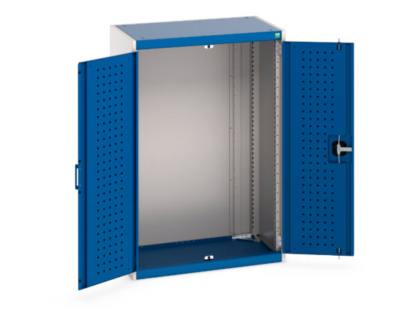 Blue Perforated Door Cupboard - WxDxH: 800X525X1200mm Ral 7035/5010 _SKU-40012055.11V