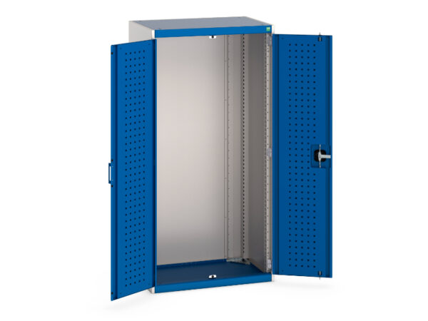 Tool Pegboard Cupboard - Cubio Cupboard with Perfo Doors. WxDxH: 800X525X1600mm Ral 7035/5010 _SKU-40012057.11V