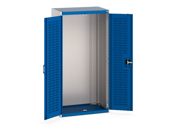 800mm Cubio Metal Cabinet - Cubio Cupboard with Louvre Doors. WxDxH: 800X525X1600mm Ral 7035/5010 _SKU-40012058.11V