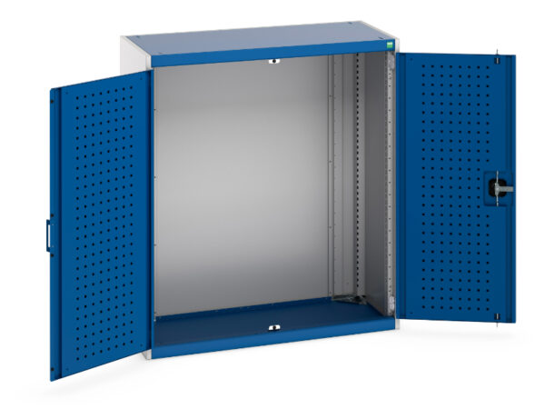 Double Door Industrial Cupboard - Cubio Cupboard with Perfo Doors. WxDxH: 1050X525X1200mm Ral 7035/5010 _SKU-40013015.11V