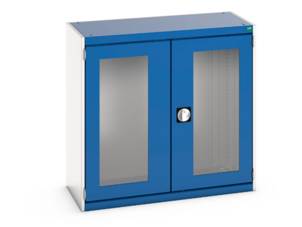 1000mm Wide Steel Cabinet with Windows - WxDxH: 1050X525X1000mm Ral 7035/5010 _SKU-40013078.11V