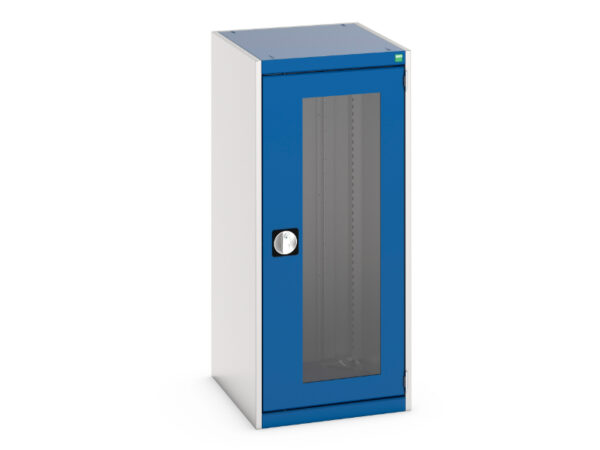 Window Door Cupboards - Cubio Cupboard with Window Doors. WxDxH: 525X650X1200mm Ral 7035/5010 _SKU-40018140.11V