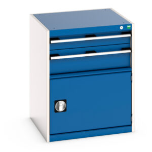 Industrial Drawers - Cubio Drawer-Door Cabinet with 2 Drawers / Door. WxDxH: 650X650X800mm Ral 7035/5010 _SKU-40019031.11V