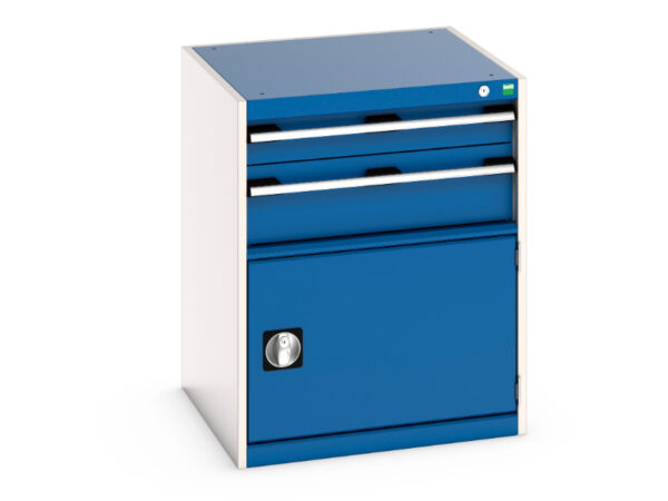 Industrial Drawers - Cubio Drawer-Door Cabinet with 2 Drawers / Door. WxDxH: 650X650X800mm Ral 7035/5010 _SKU-40019031.11V