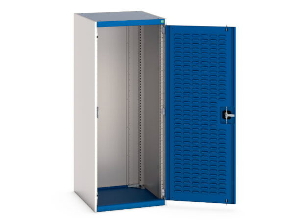 Double Door Part Bin Cabinet - Cubio Cupboard with Louvre Doors. WxDxH: 650X650X1600mm Ral 7035/5010 _SKU-40019094.11V