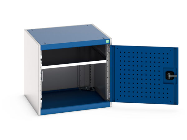 Perfo Door Cupboard - Cubio Cupboard with Perfo Door. WxDxH: 650X650X600mm Ral 7035/5010 _SKU-40019118.11V