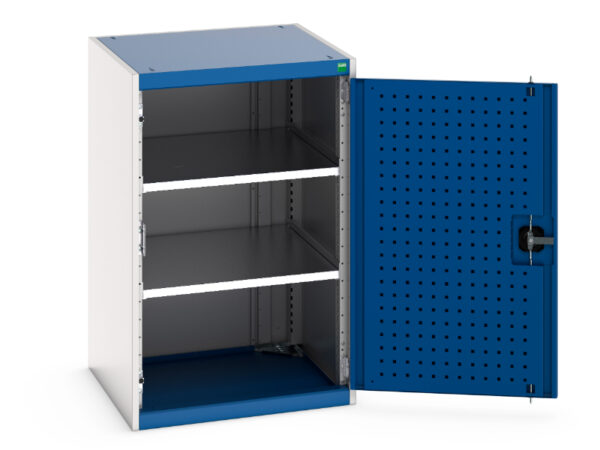Cubio Cupboard with Perfo Doors And 2 Shelves. WxDxH: 650X650X1000mm Ral 7035/5010 _SKU-40019121.11V
