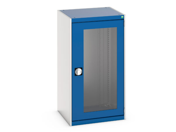 Bott Cubio Metal Window Door Cupboard - Cubio Cupboard with Window Doors. WxDxH: 650X650X1200mm Ral 7035/5010 _SKU-40019165.11V