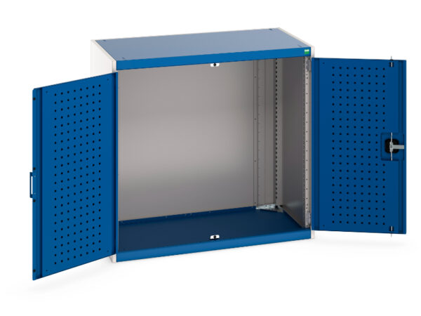 Bott Cubio Heavy Duty Cabinet with 2 Perfo Storage Doors - Cubio Cupboard with Perfo Doors. WxDxH: 1050X650X1000mm Ral 7035/5010 _SKU-40021061.11V