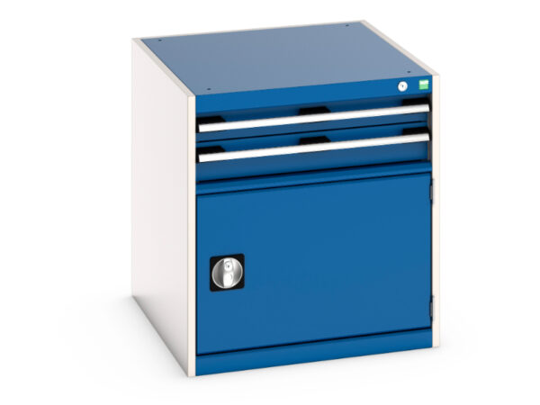 Workshop Cabinets with Drawers - Cubio Drawer-Door Cabinet with 2 Drawers / Door. WxDxH: 650X750X700mm Ral 7035/5010 _SKU-40027001.11V